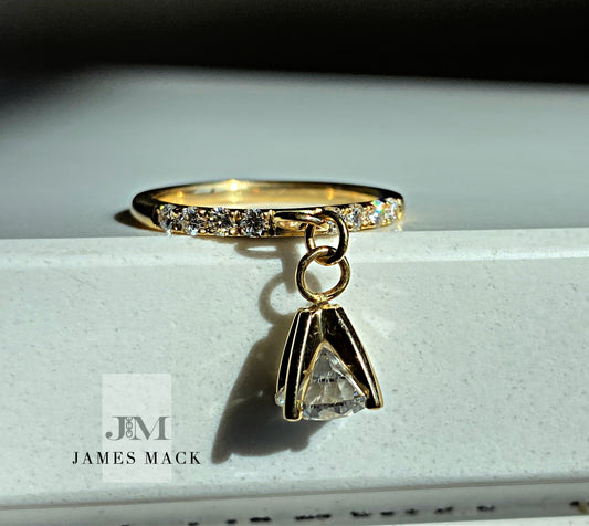 Diamond dangle ring 1.7ctw 14k