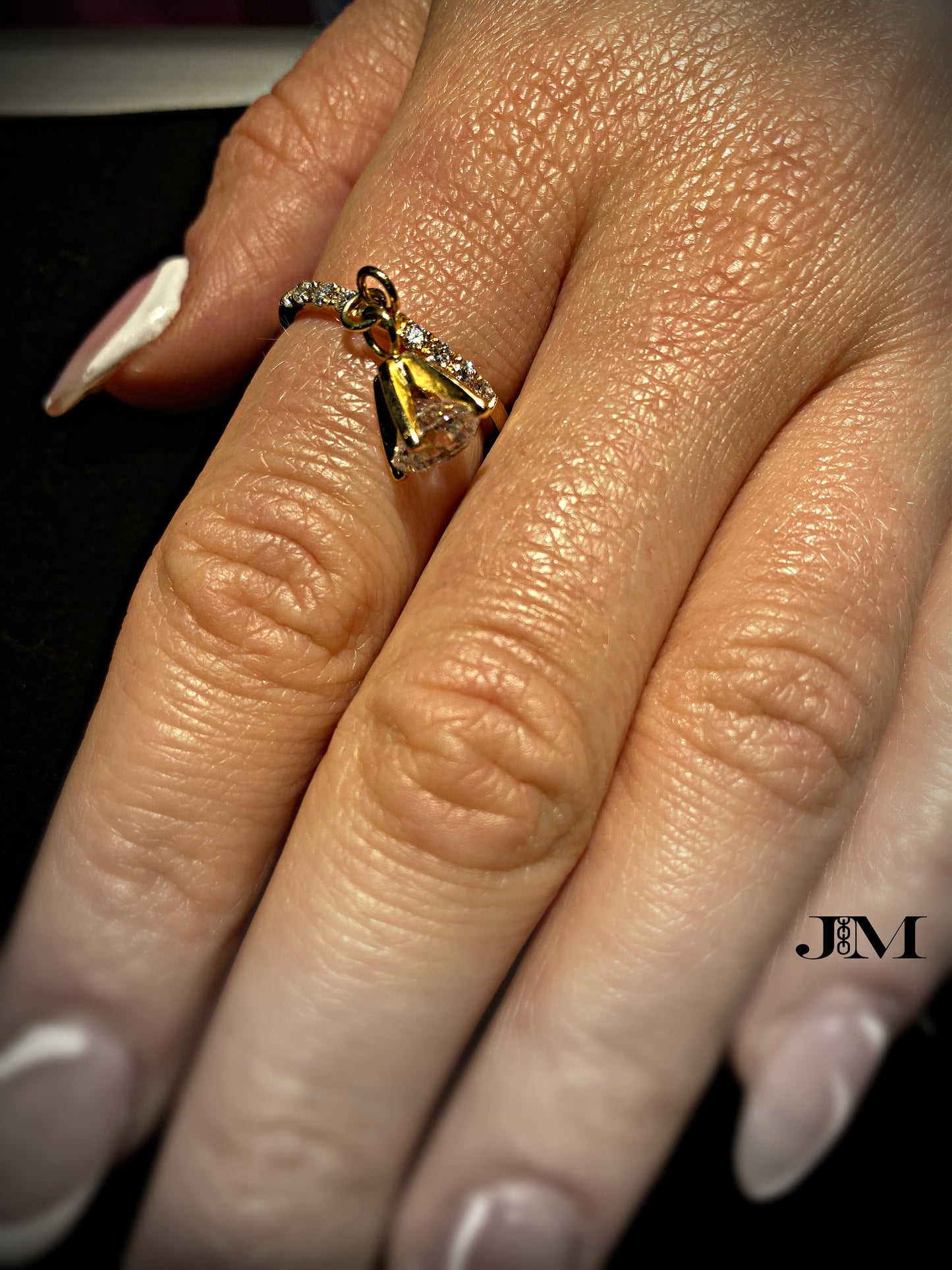 Diamond dangle ring 1.7ctw 14k