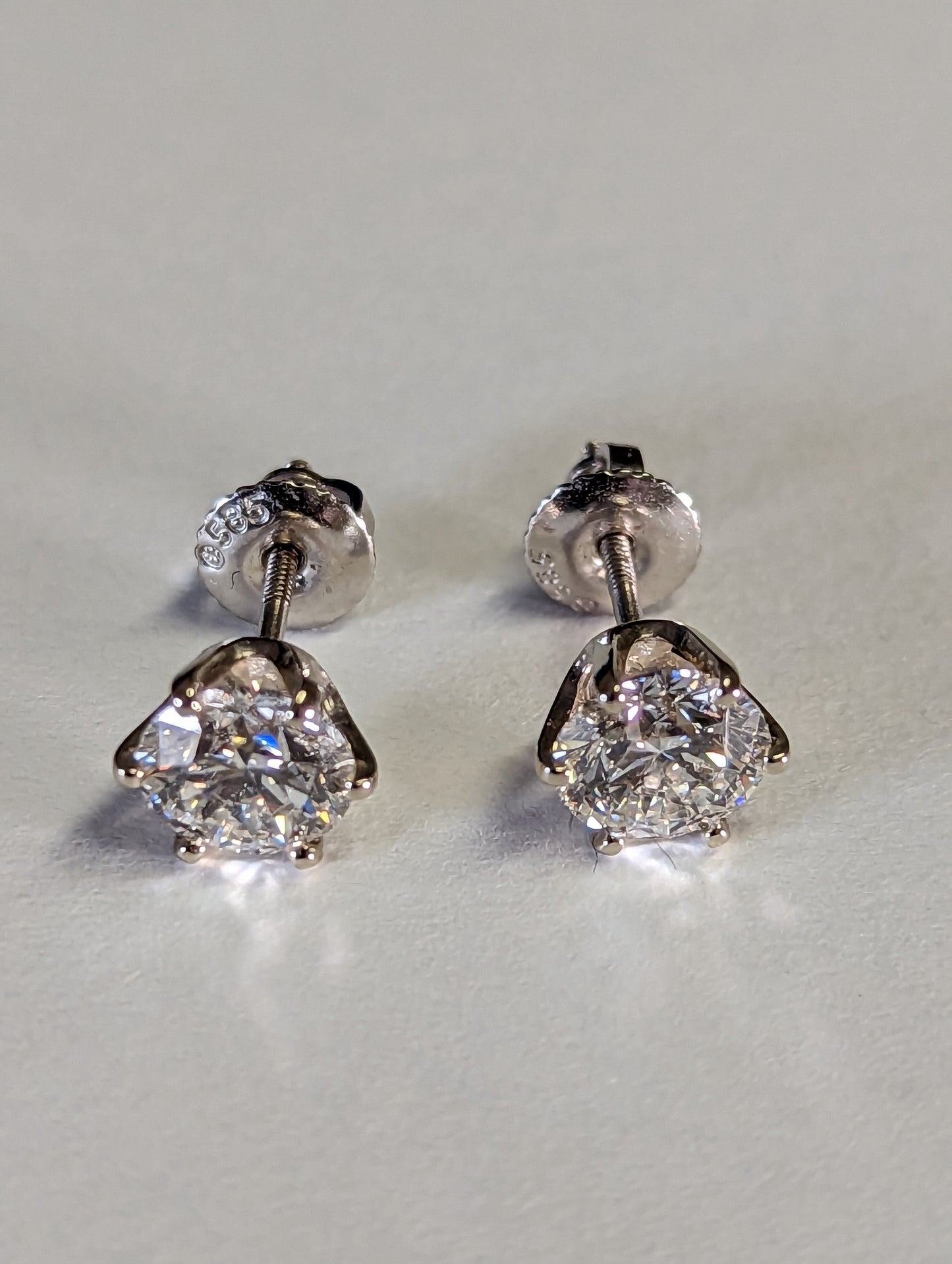 2 CTW lab diamonds 14k white gold