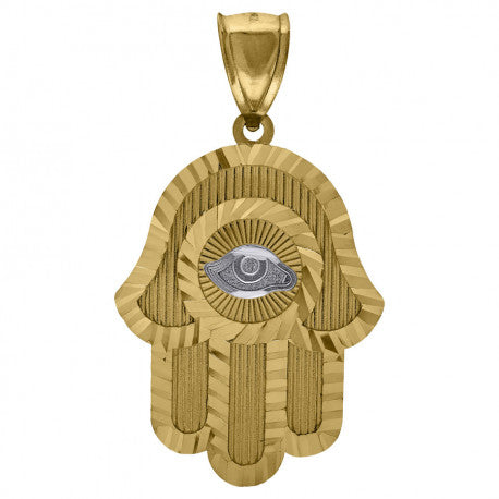 10kt Gold Cuban micro Hamsa eye laser cut – jamesmackdesigns