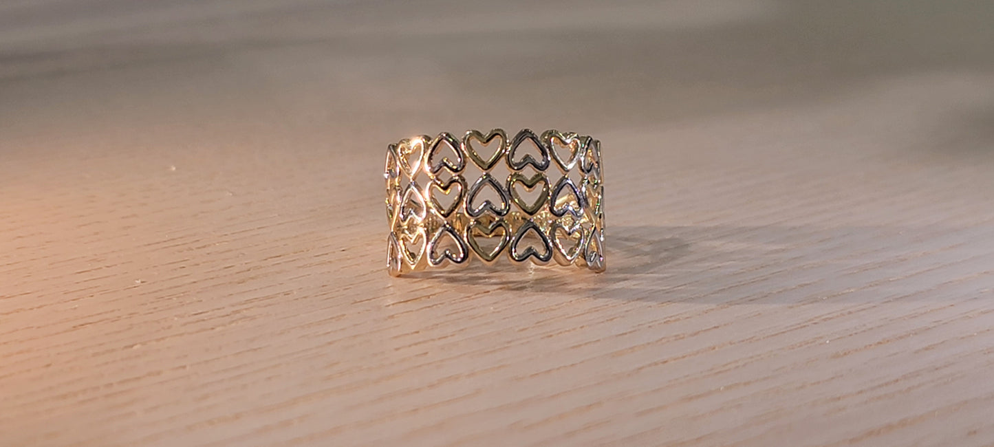 14kt Gold Ring Hearts