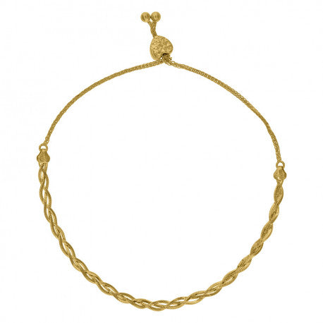 14kt Gold Braided adjustable bracelet
