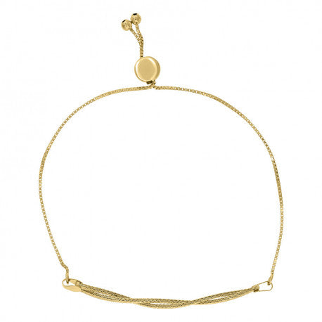 14kt Gold mesh bolo bracelet