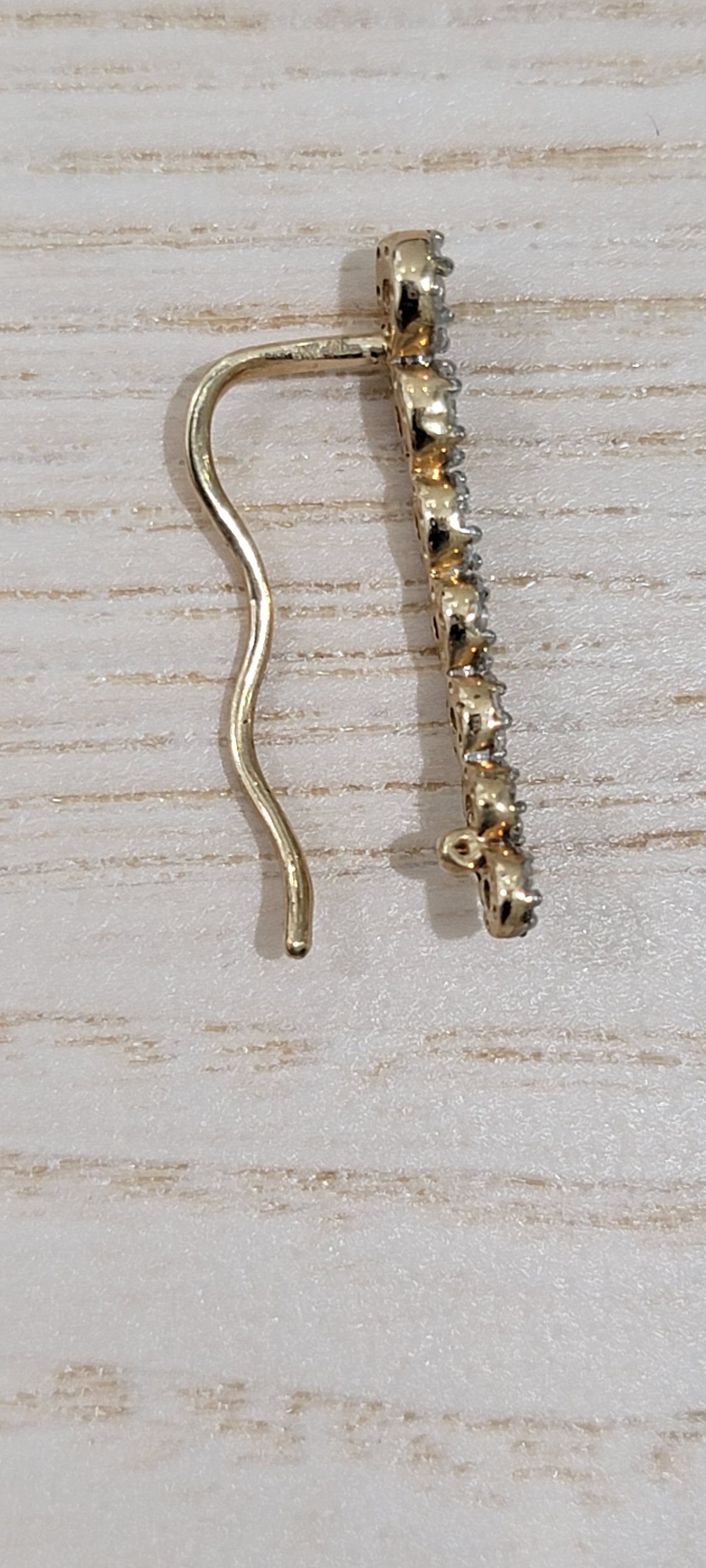 1/2ct Climber Earrings I2 white diamonds 10k gold