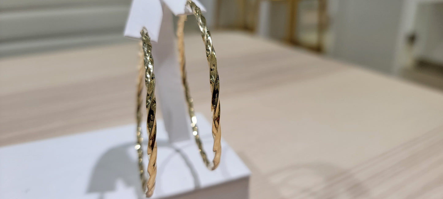 10K Big 70MM Twist Hoops