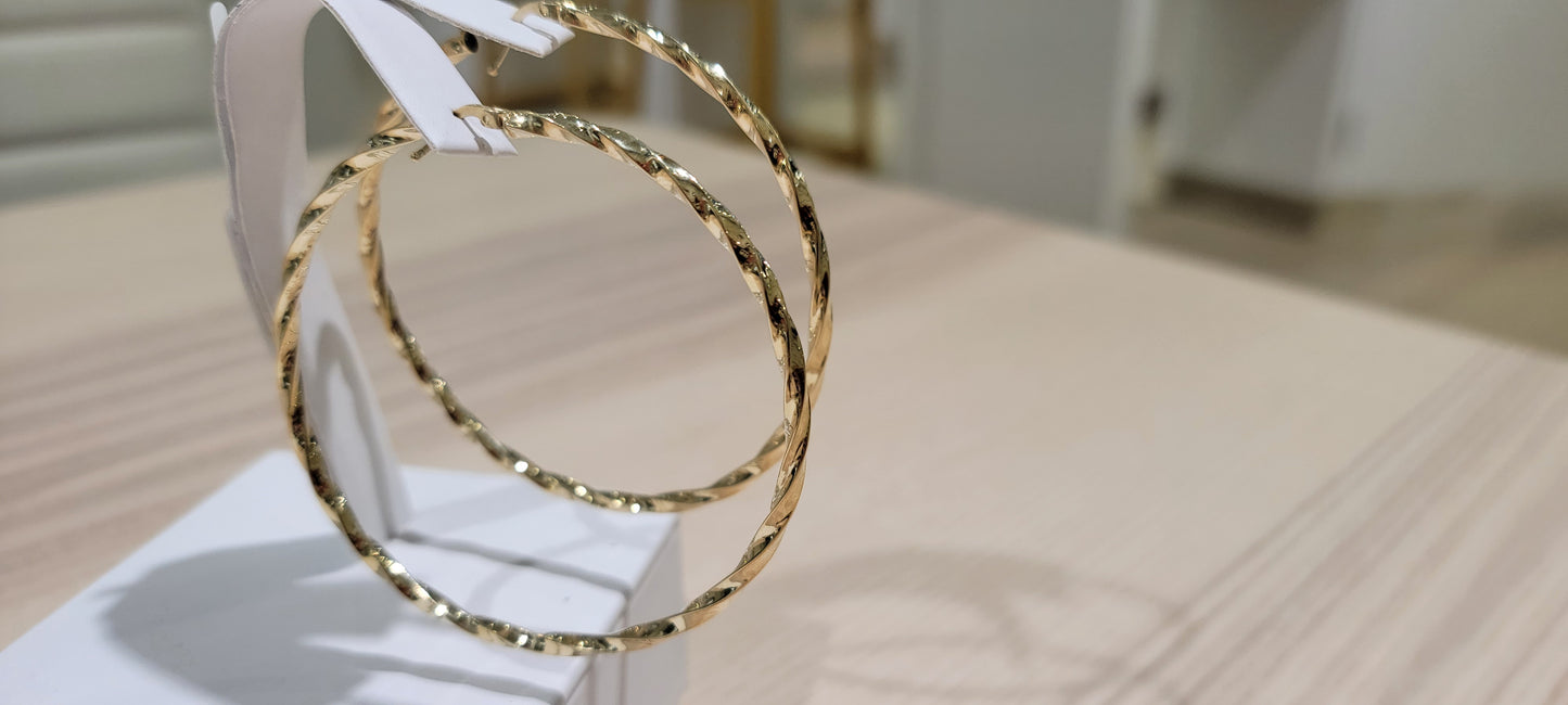 10K Big 70MM Twist Hoops