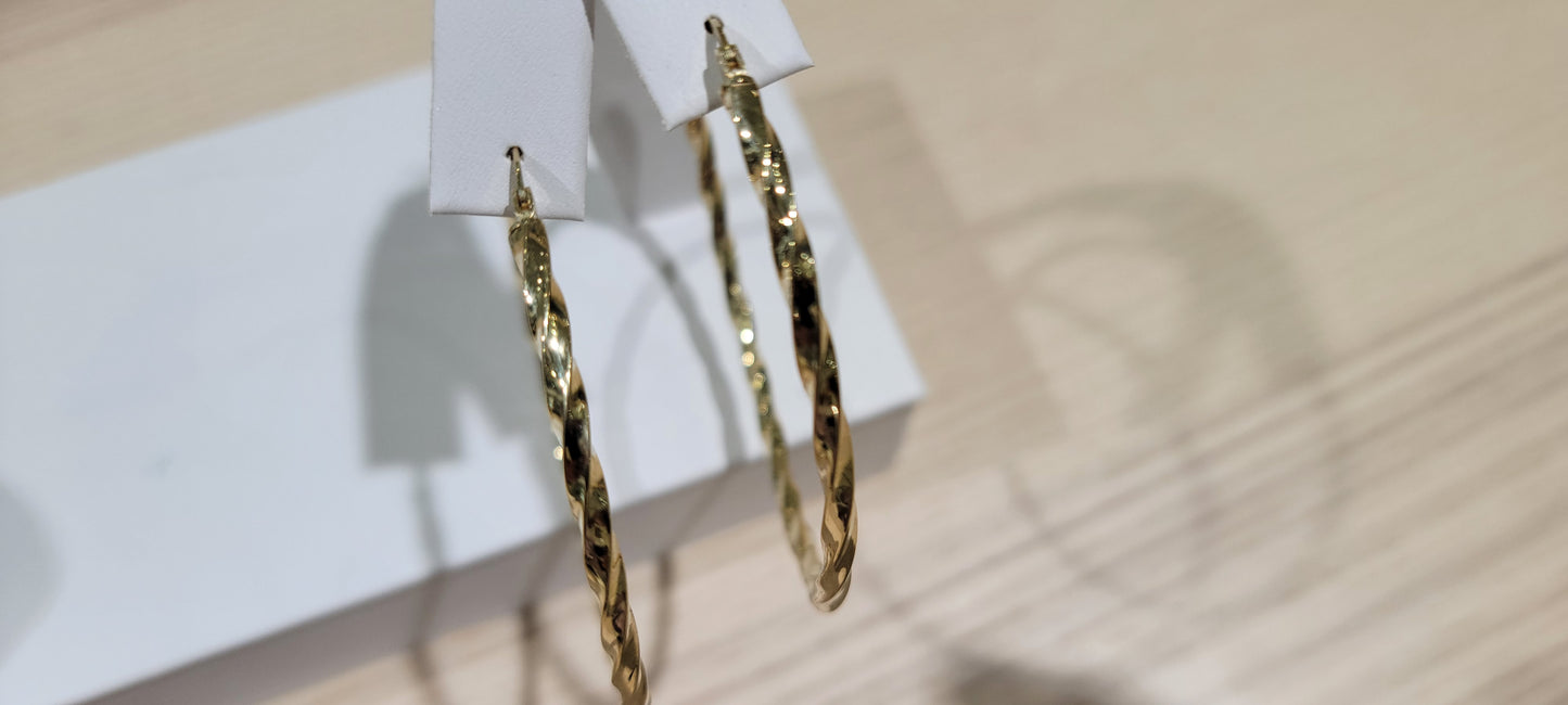 10K Big 70MM Twist Hoops