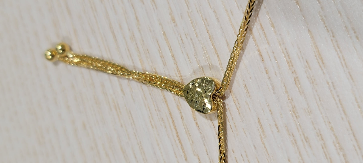 14kt Gold Braided adjustable bracelet