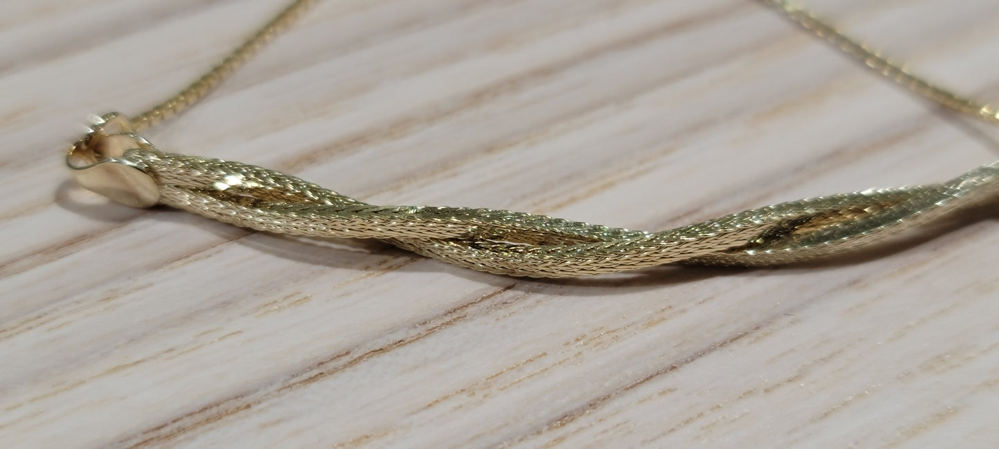 14kt Gold mesh bolo bracelet