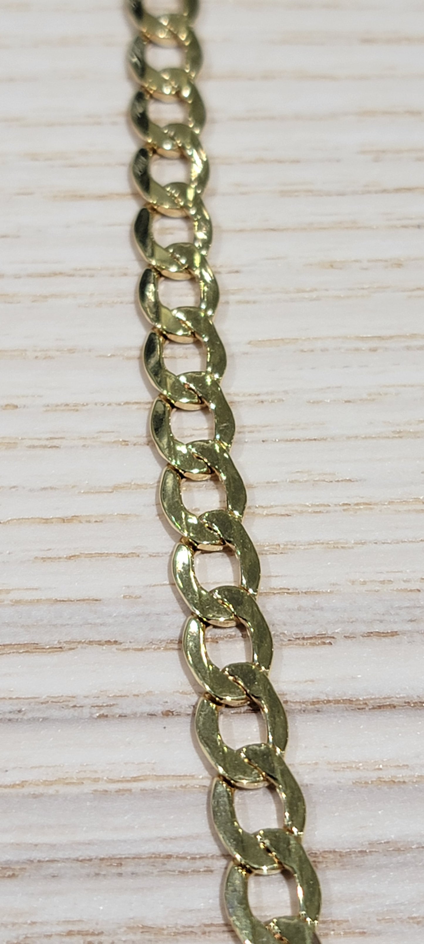 10kt Gold Flat Cuban high polish