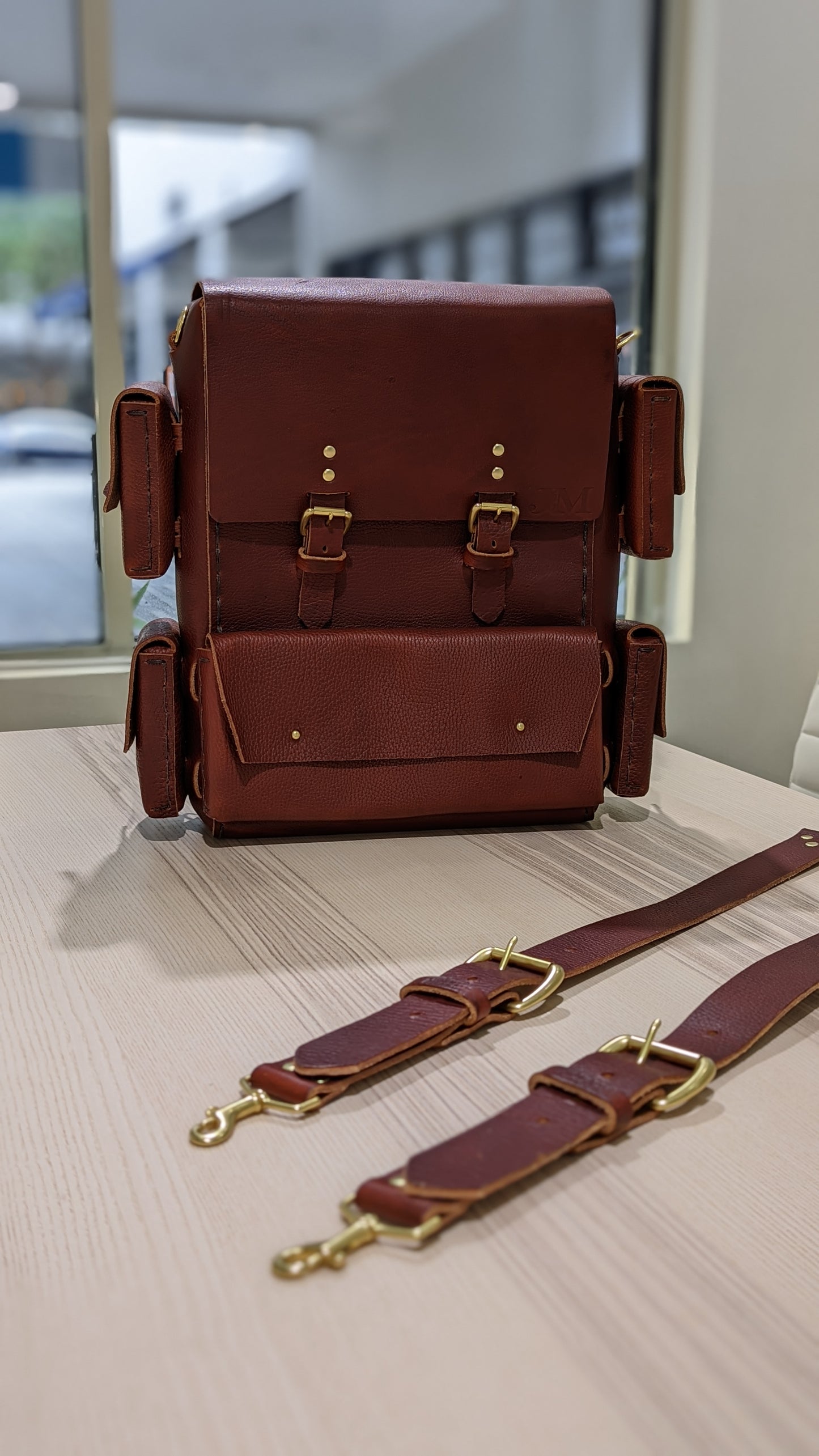 Buffalo Hide Bookbag Red