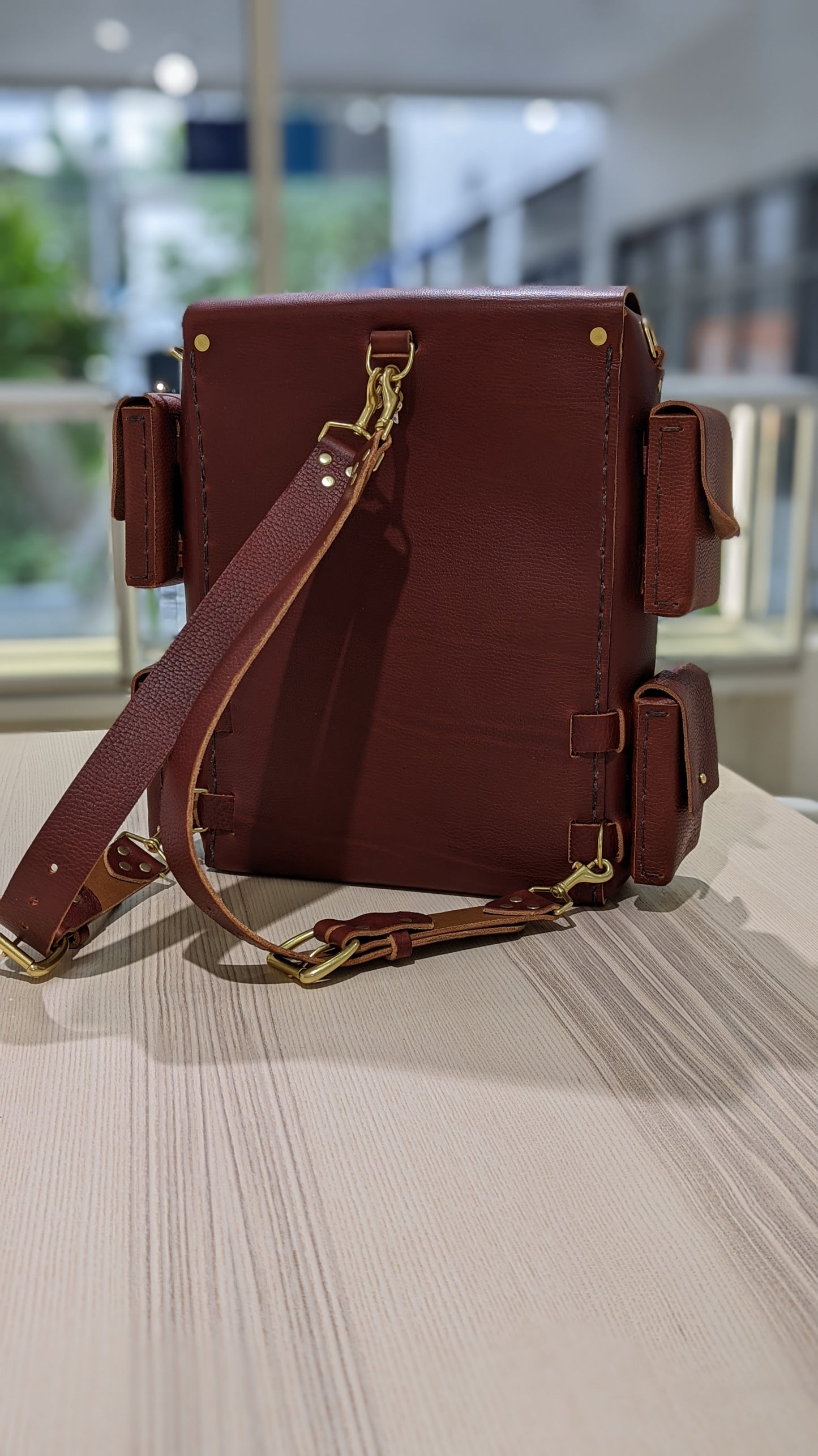 Buffalo Hide Bookbag Red