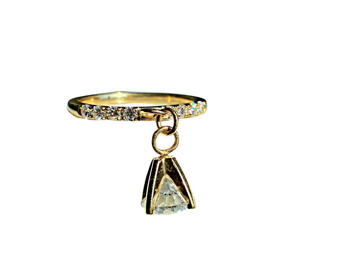 Diamond dangle ring  1.7ctw 14k