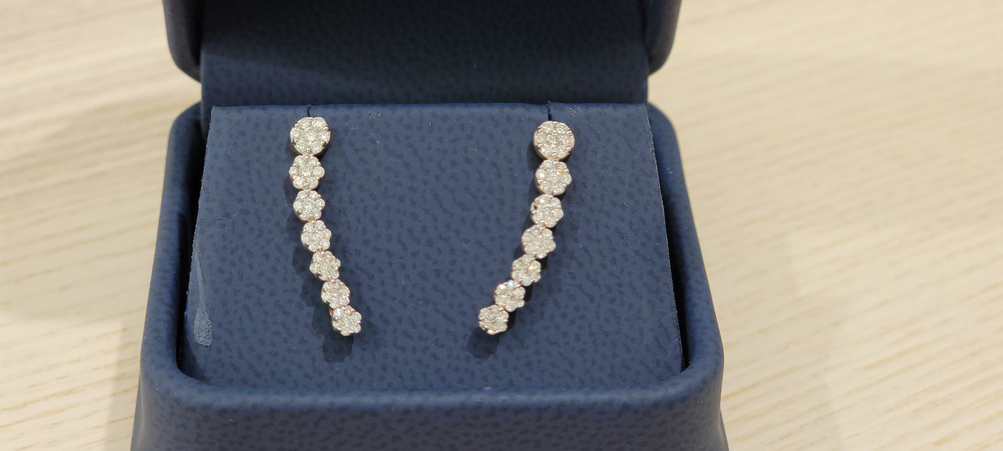 1/2ct Climber Earrings I2 white diamonds 10k gold