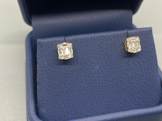 Baguette Emerald Shape diamond earrings